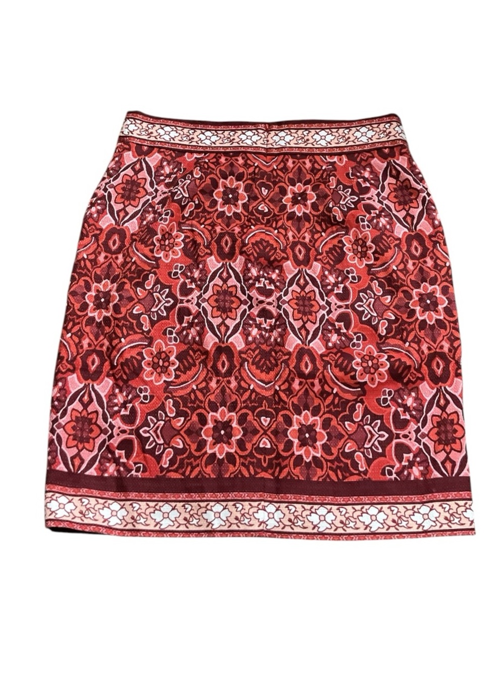 LOFT Red and Pink Floral Border Pencil Skirt NWOT 🚨FINAL OFFER🚨